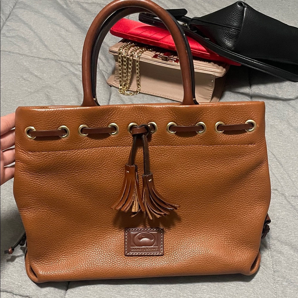 Dooney & Bourke Pebble Leather Tassel Tote